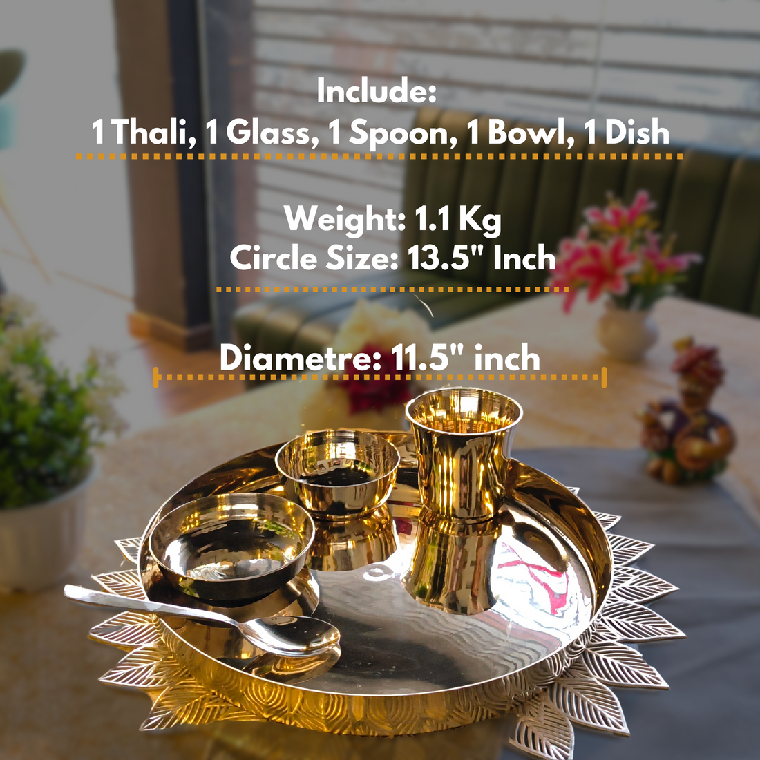Kansa Thali Dinner Set/5pcs